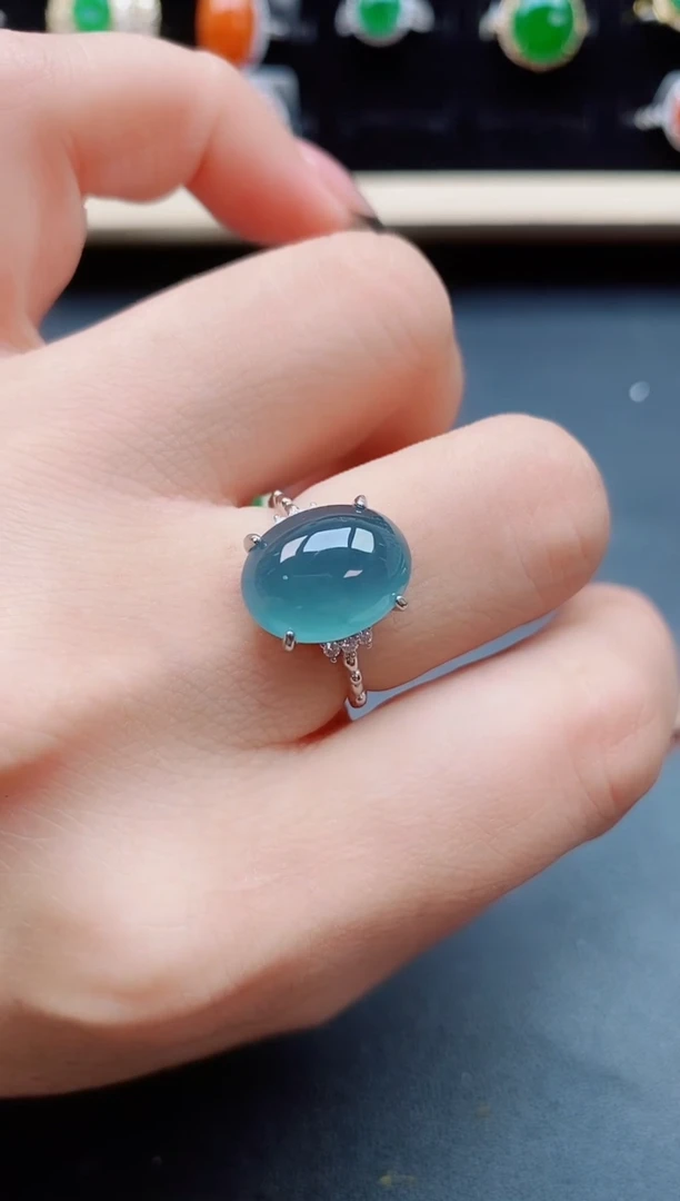 翡翠戒指银S925镶嵌5085508