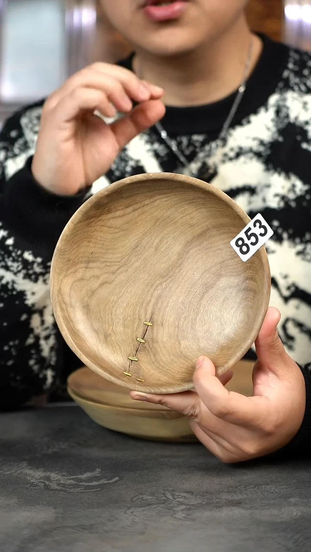 【闪购商品】金丝楠木雕853号阴沉原木手工点心盘