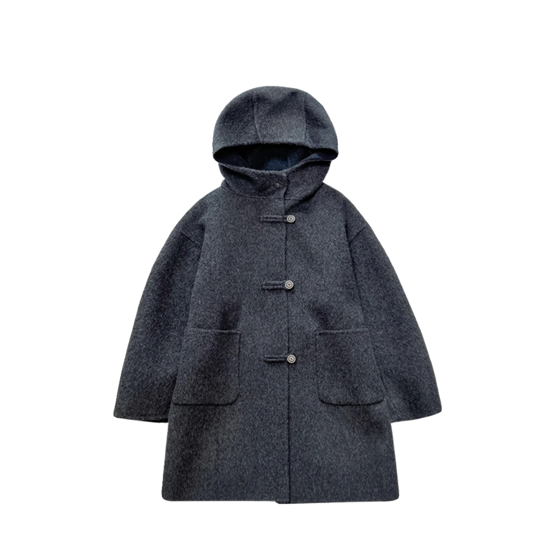 Y7271男童大衣羊毛呢风衣儿童双面呢连帽外套