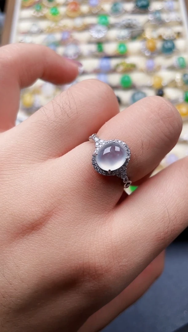 银S925镶嵌翡翠耳饰100