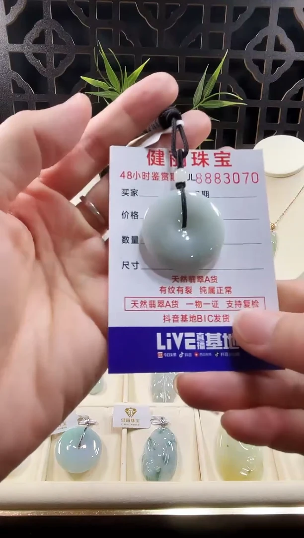 【闪购商品】翡翠颈饰未镶嵌天然缅甸翡翠 平安扣(一物一证)
