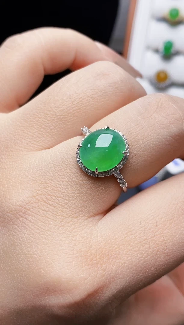 银S925镶嵌戒指翡翠1455