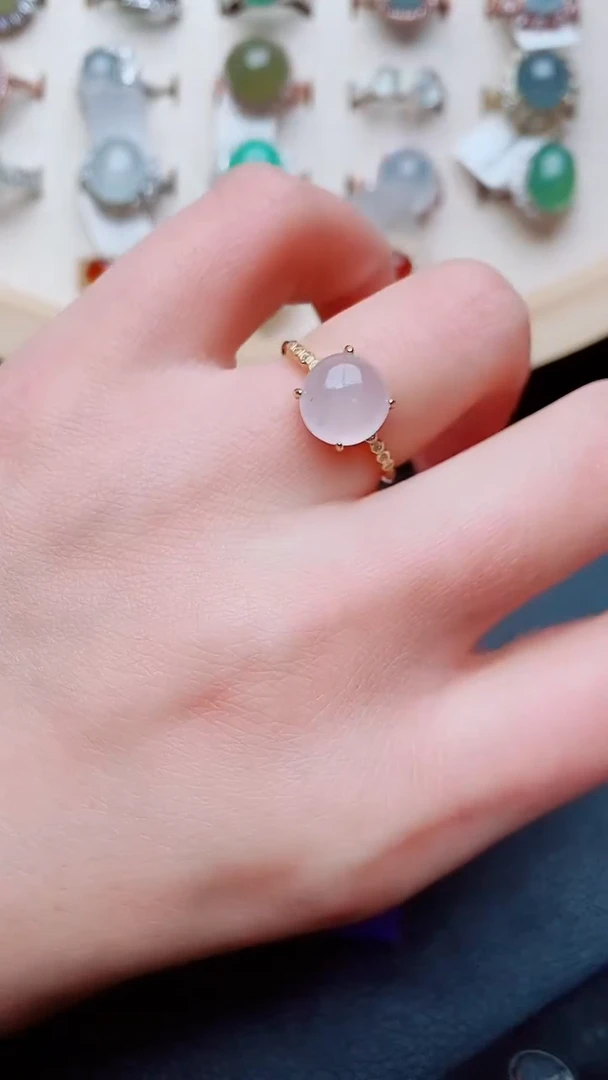 银S925镶嵌戒指翡翠...