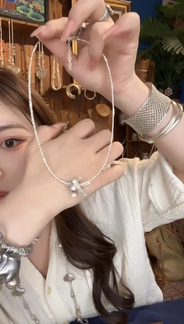 无925银桃**夭项链