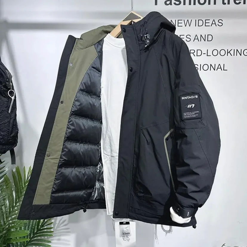 3675#黑色#新款冬季宽松加厚保暖户外工装外套