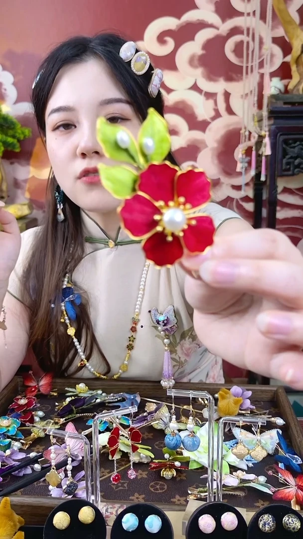 纯铜合金琉璃非遗绒花001