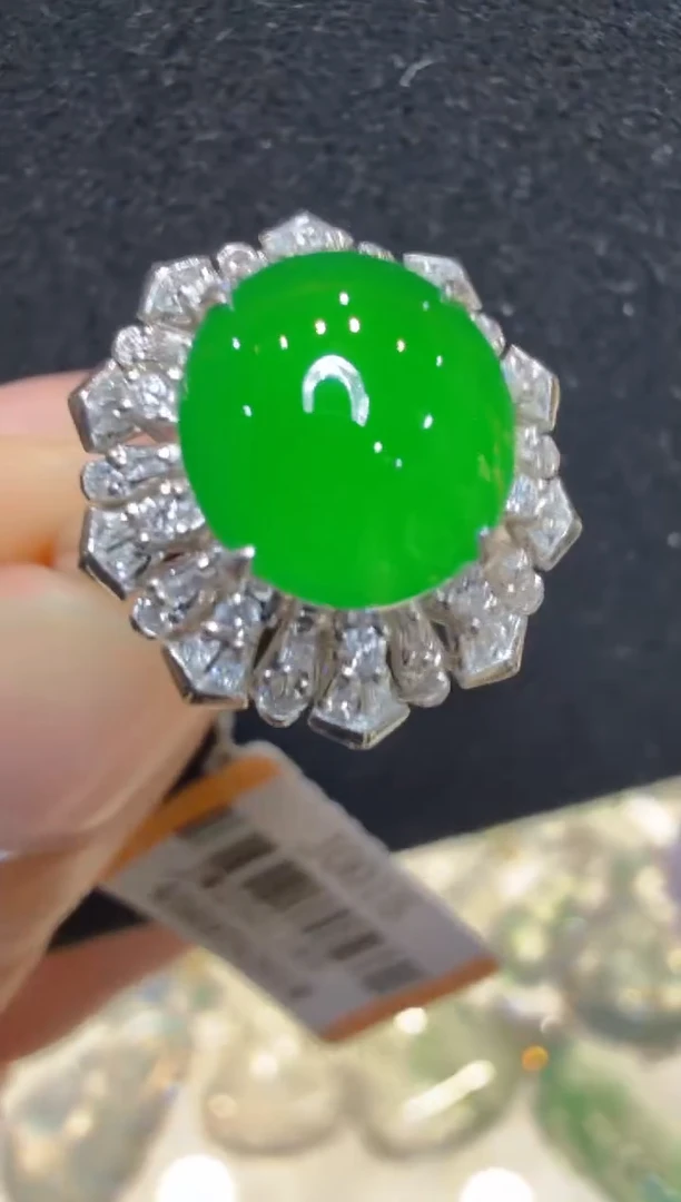 18K金镶嵌戒指翡翠多样性团购发一件