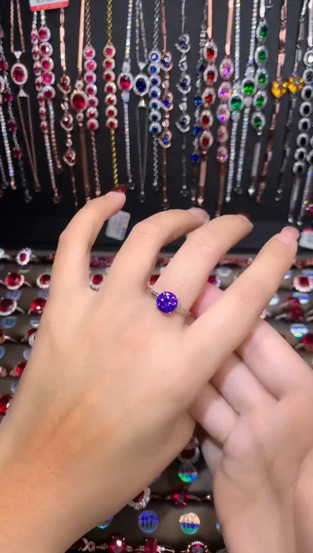 【闪购商品】水晶戒指银S925镶嵌银色