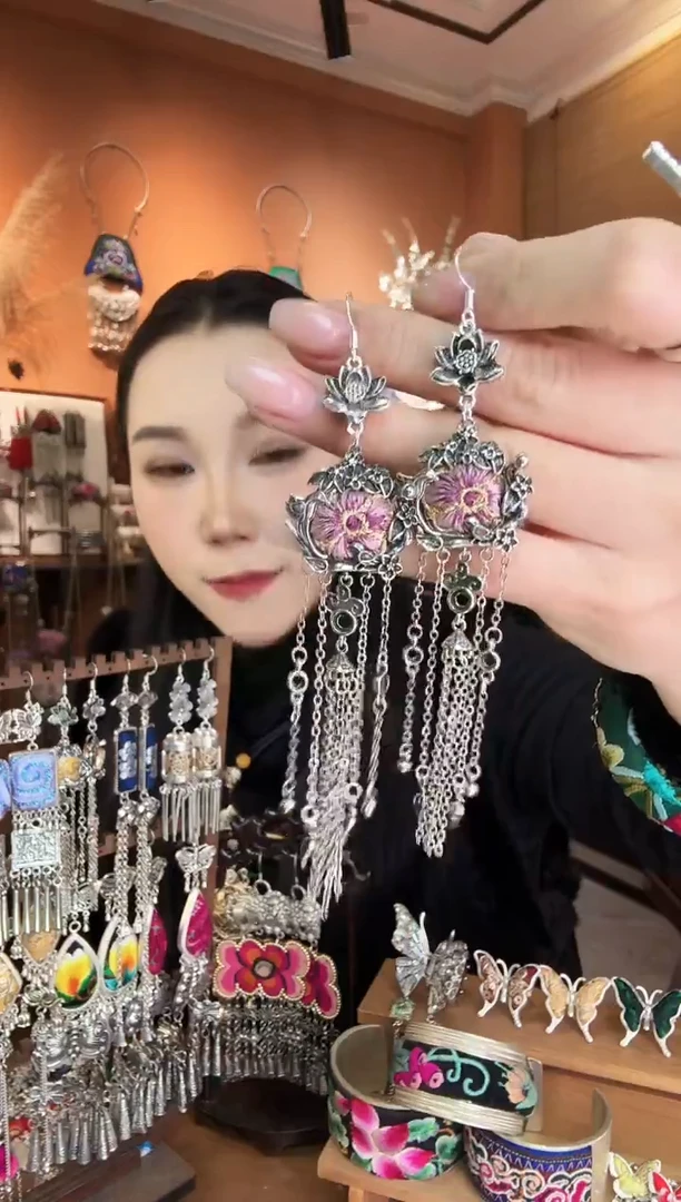 刺绣纯手工民族风耳环