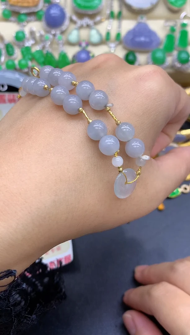 18K金镶嵌手链翡翠69-中国好珍宝