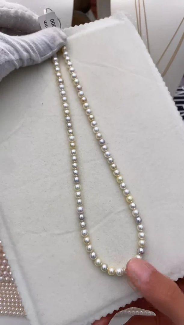 项链银S925镶嵌海水珍珠糖果链