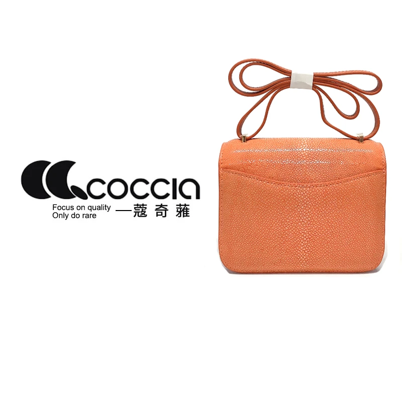 「高定女包」蔻奇蕥COCCIA 设计款珍珠鱼手提包 EE5003 KK 19cm