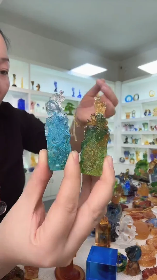 手工艺品琉璃印章两个