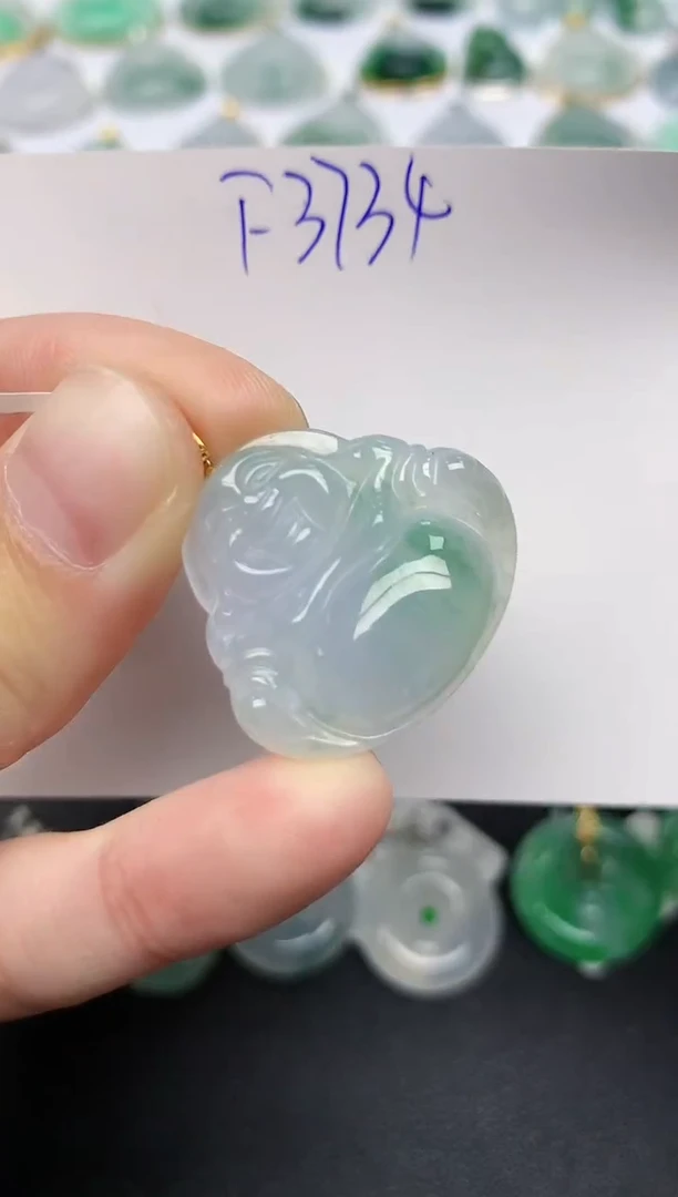 颈饰18K金镶嵌翡翠天然缅甸A货翡翠百元以上9元证书费自理