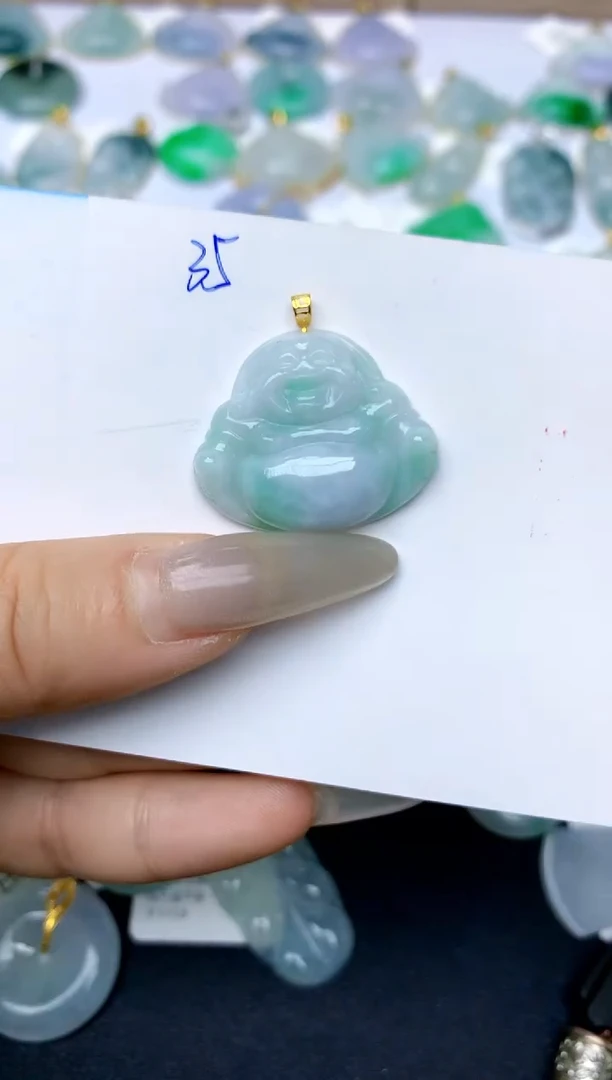 【闪购商品】翡翠颈饰18K金镶嵌天然A货翡翠
