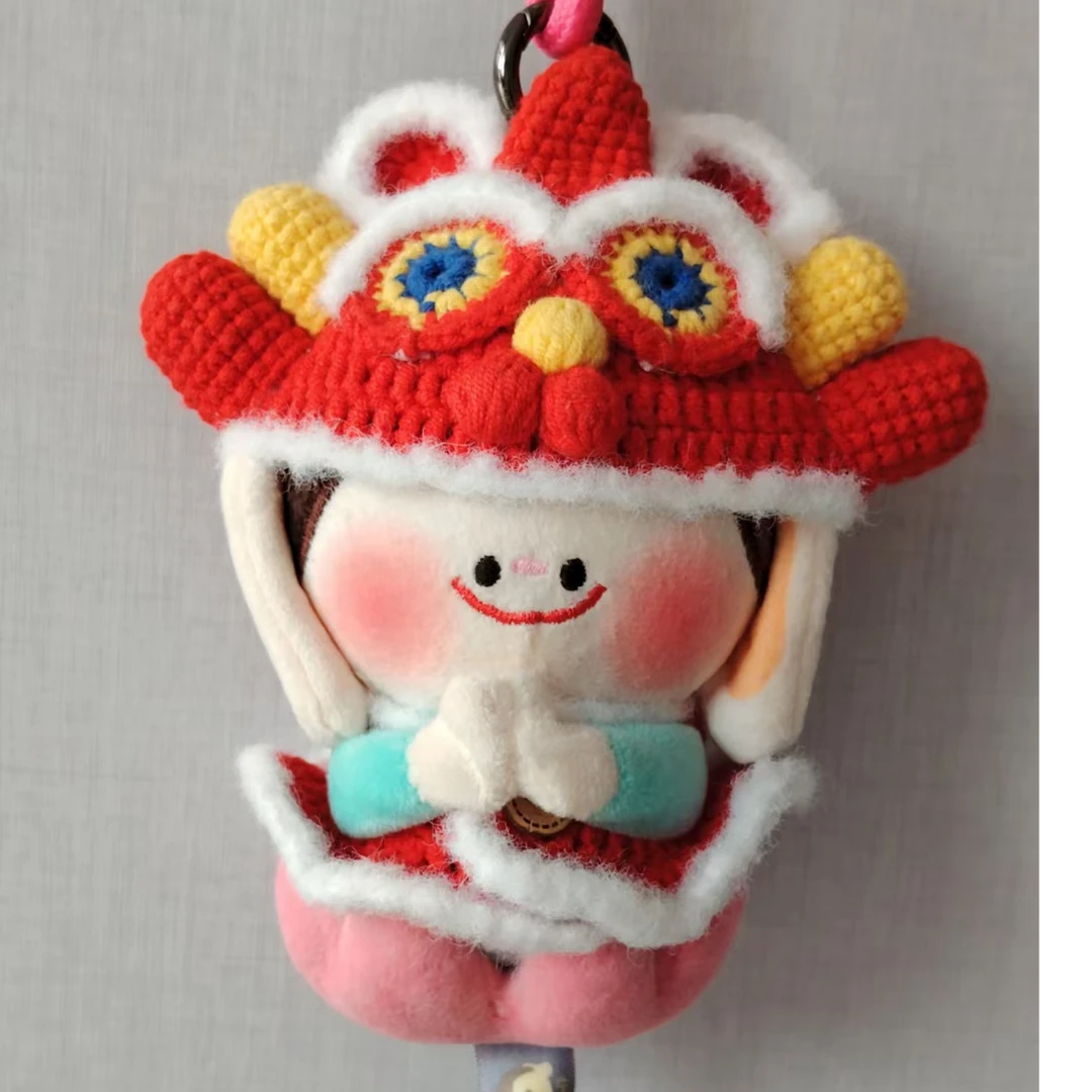 纯手工钩织玩偶醒狮帽衫娃衣哪吒玩偶钥匙扣