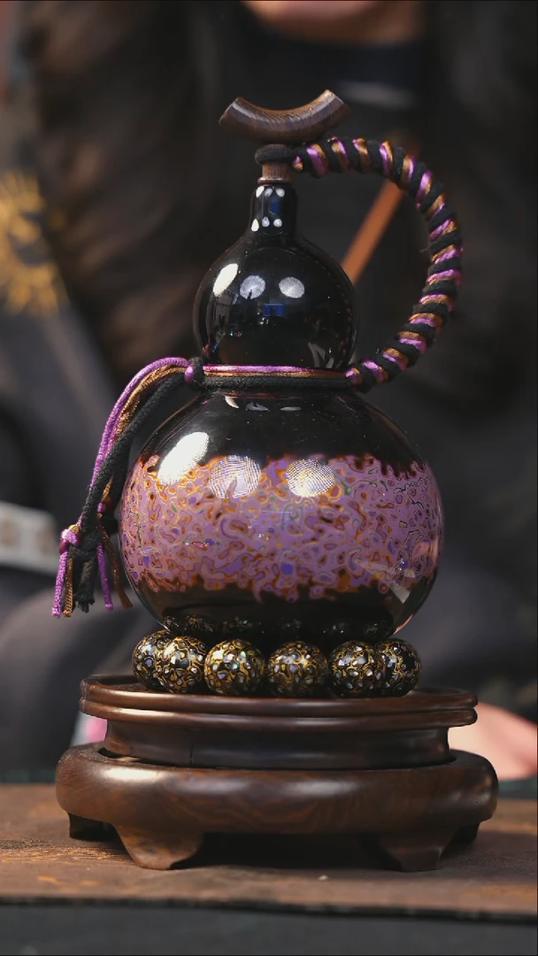 【闪购商品】YO248漆艺酒葫芦不包手串及旋转底座