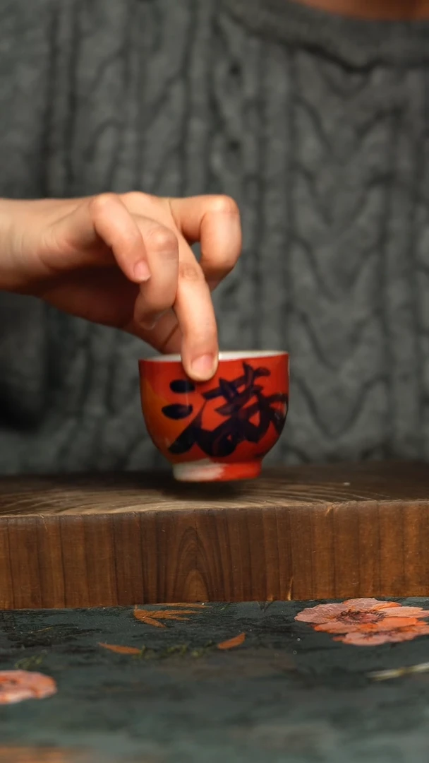 杯釉下彩手工手绘同款陶器