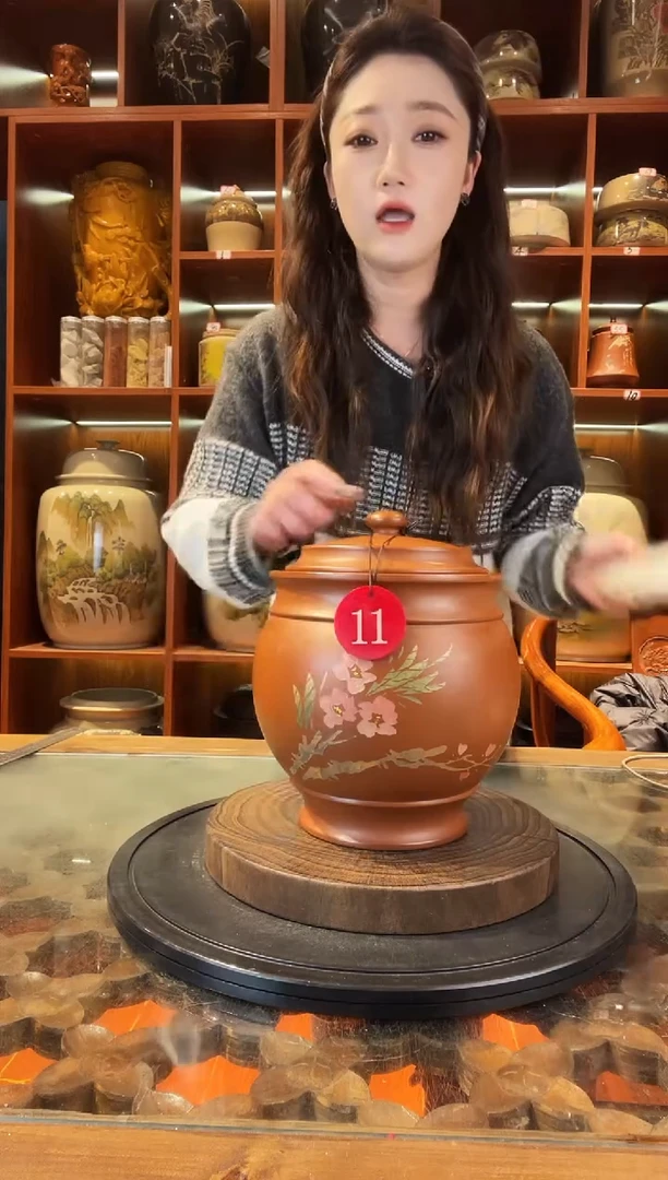 罐云南建水紫陶复烧茶罐