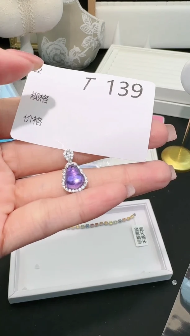 【闪购商品】水晶吊坠(不含链)银S925镶嵌多样性发一T139