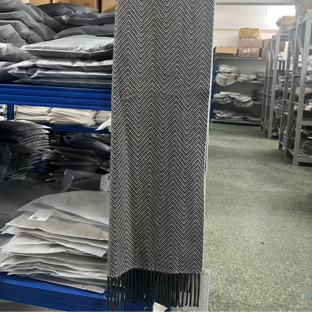 risvolto 秋冬气质百搭长款人字纹围巾-1110