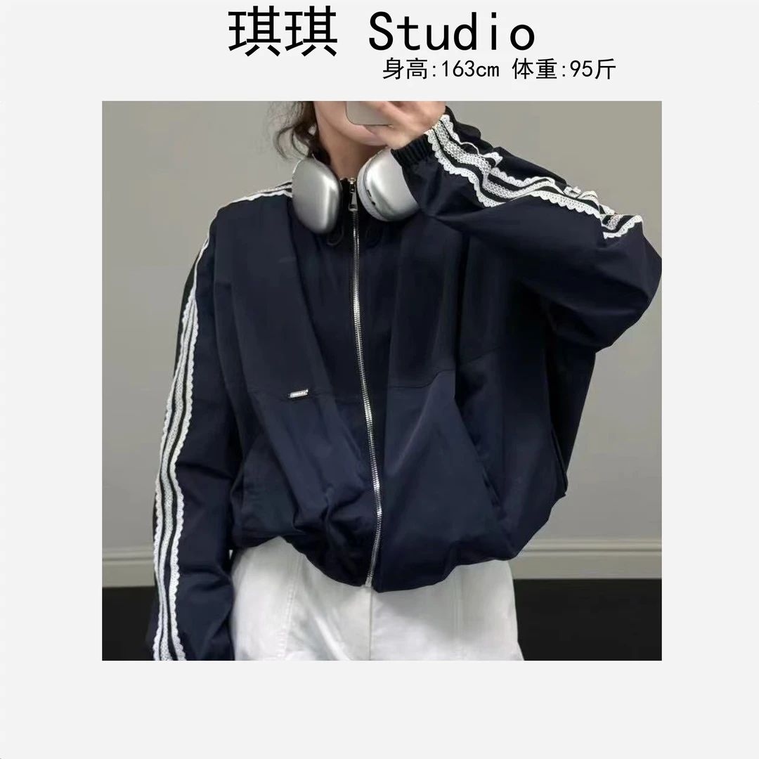春季新款轻奢高级感重工设计拉链袖杠标志显瘦减龄百搭外套806-C
