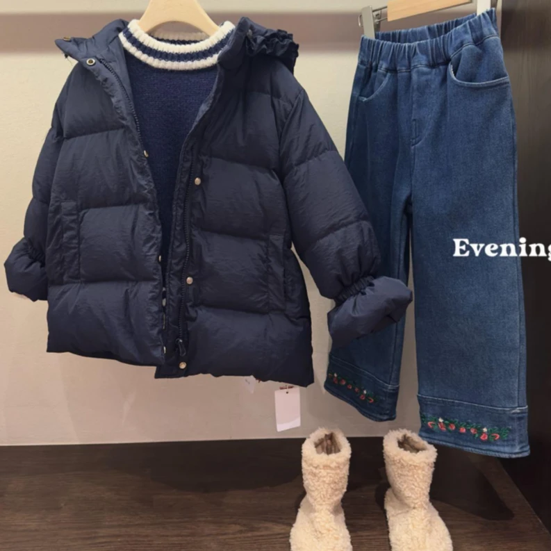 368高端专享冬款连帽羽绒服藏青色（林）