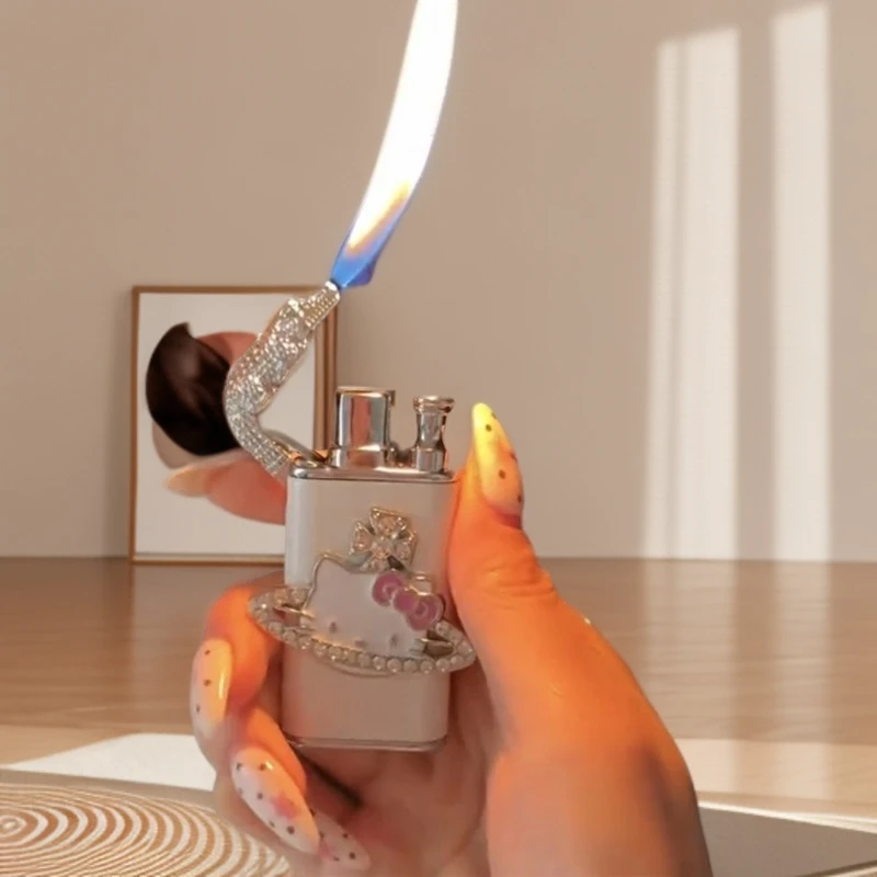 手作高颜值Kitty创意可爱网红小众双火打火机个性充气男友