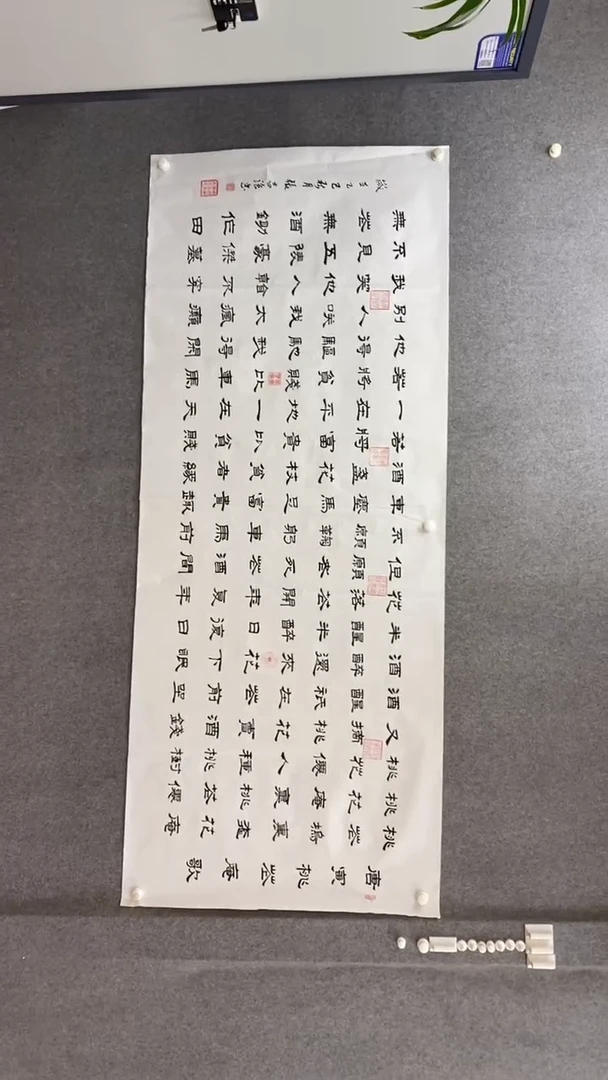 书法张志强《桃花庵歌》240*100手绘宣纸