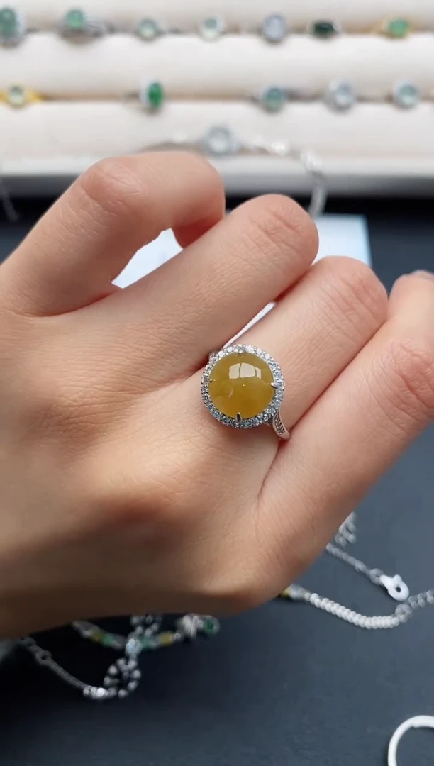 银S925镶嵌戒指翡翠22222222+9