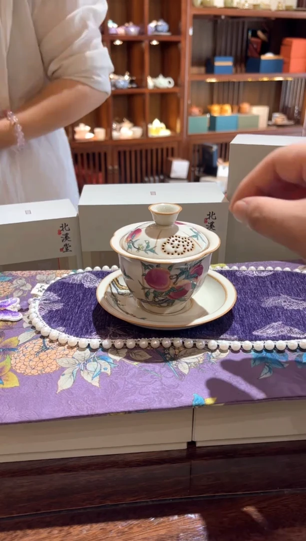 古桃盖碗茶具茶具