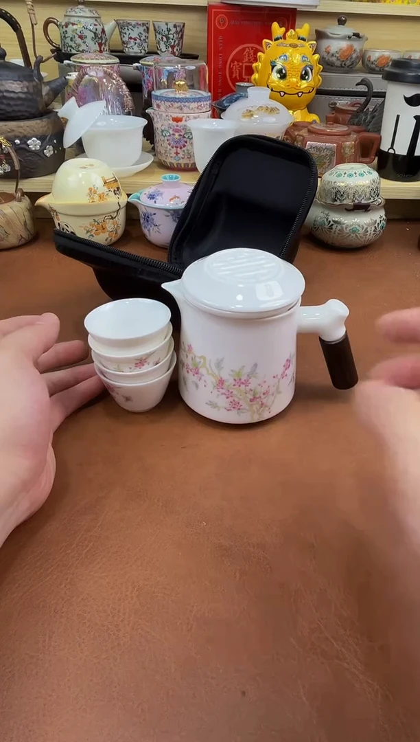 陶瓷茶具摆件旅行套组