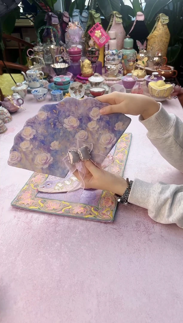 60 油画风扇形茶席