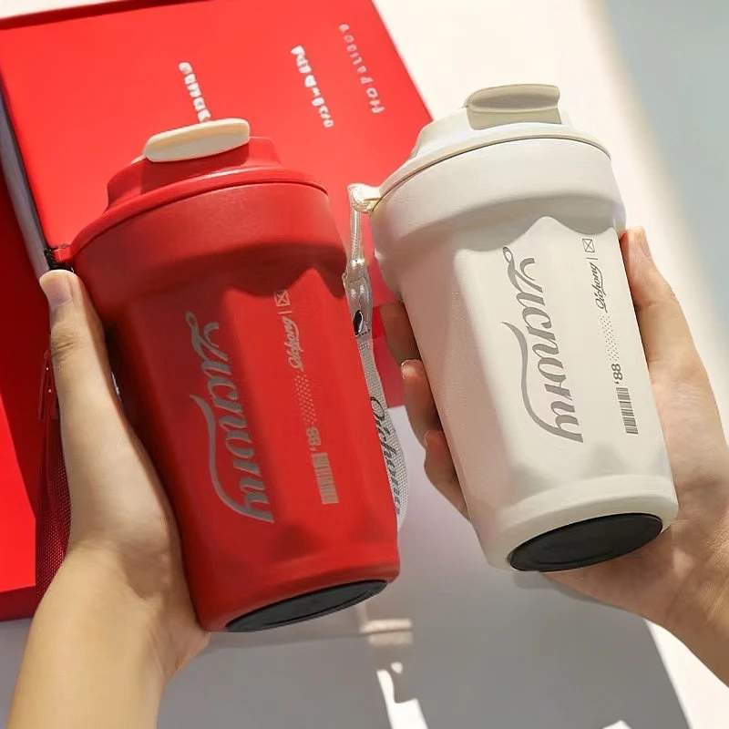 咖啡杯316不锈钢304不锈钢户外学生车载水杯礼品杯子网红健身可爱