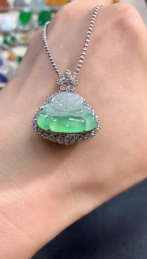 【闪购商品】翡翠吊坠(不含链)18K金镶嵌m63不退换