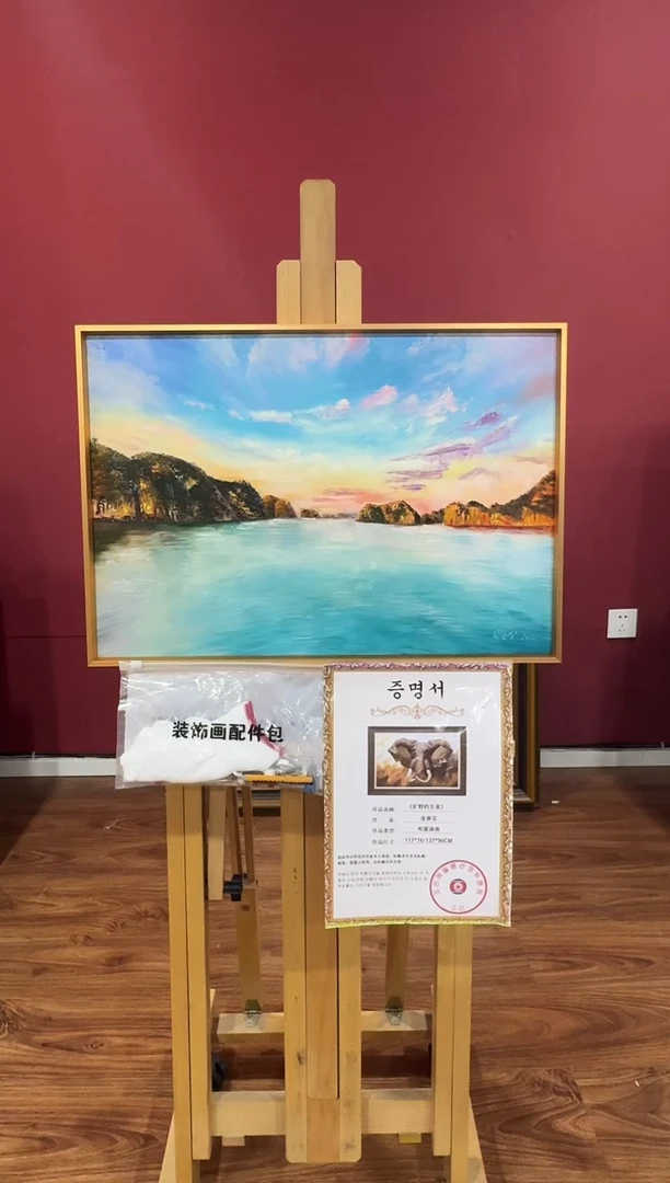 油画【原创·保真·带证书】朝鲜画家纯手绘油画--顺丰包邮--