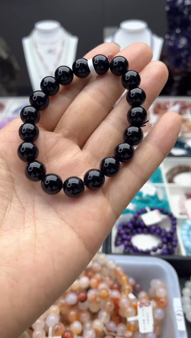 【闪购商品】水晶手链未镶嵌黑曜石12mm