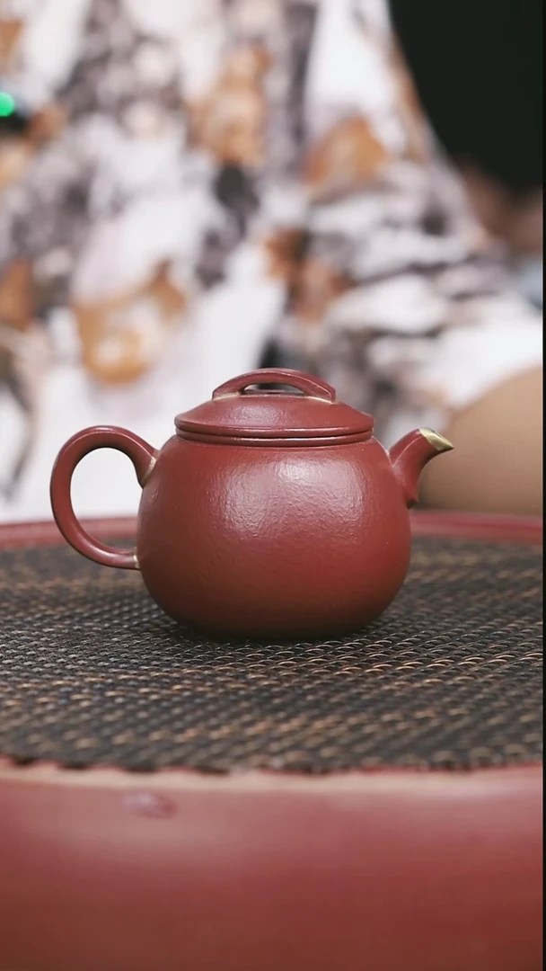 茶壶紫砂天*38号朱泥描金汉瓦150CC