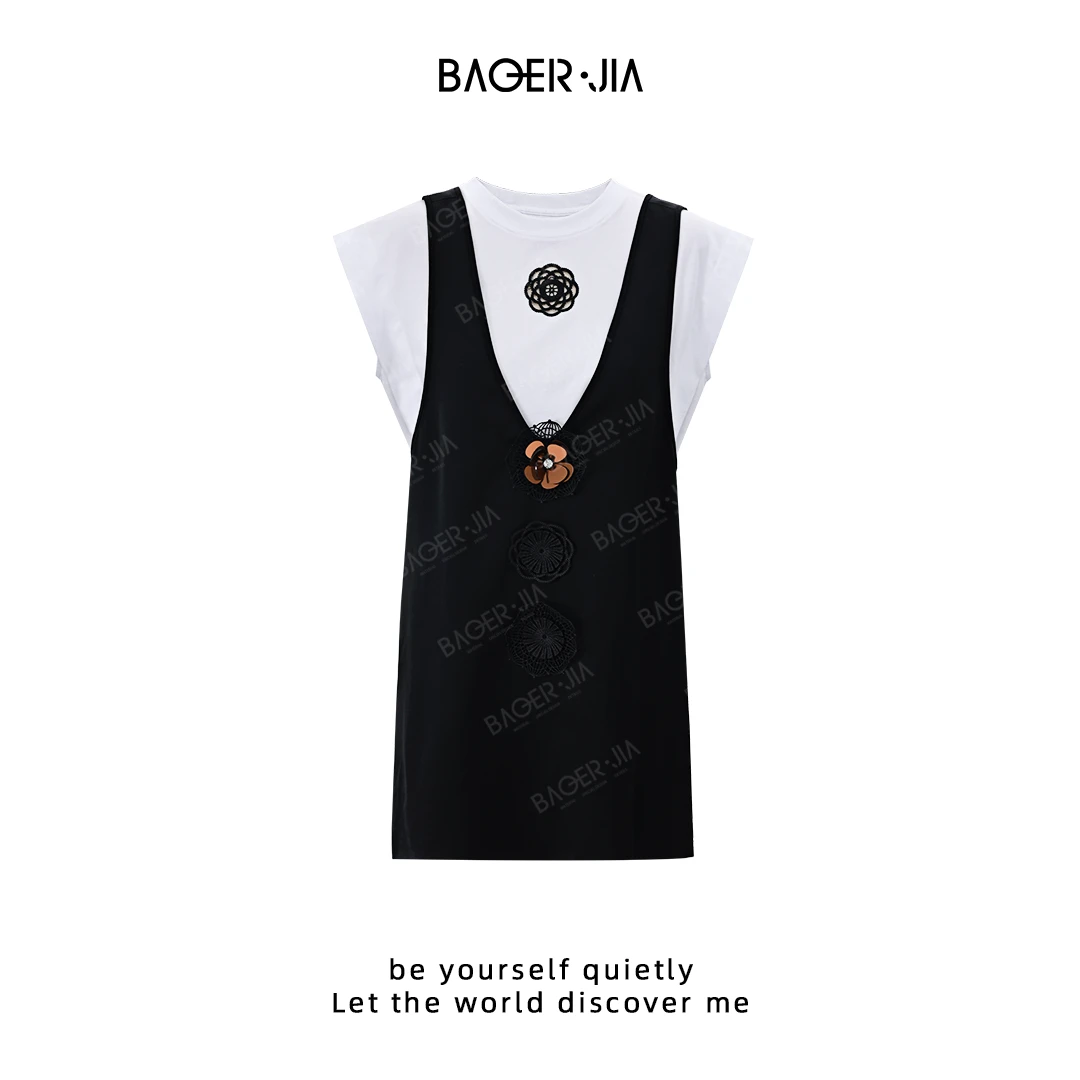 27-【山茶花开】宝儿家含幂BF65225204XQ夏季手工钩花背带裙两件套