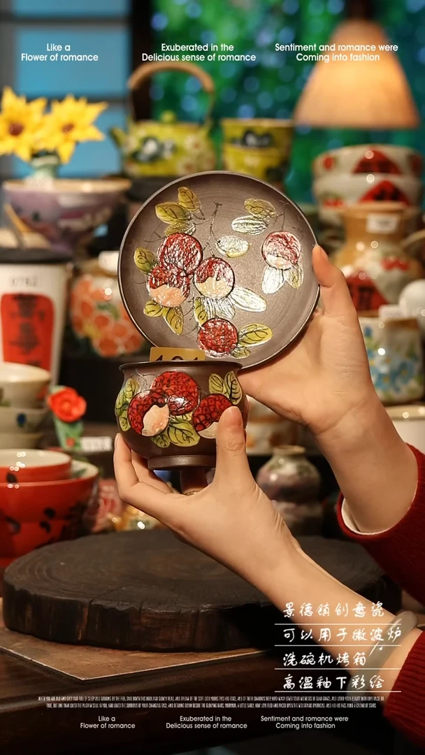 陶瓷景德镇高温釉下彩手工手绘款式