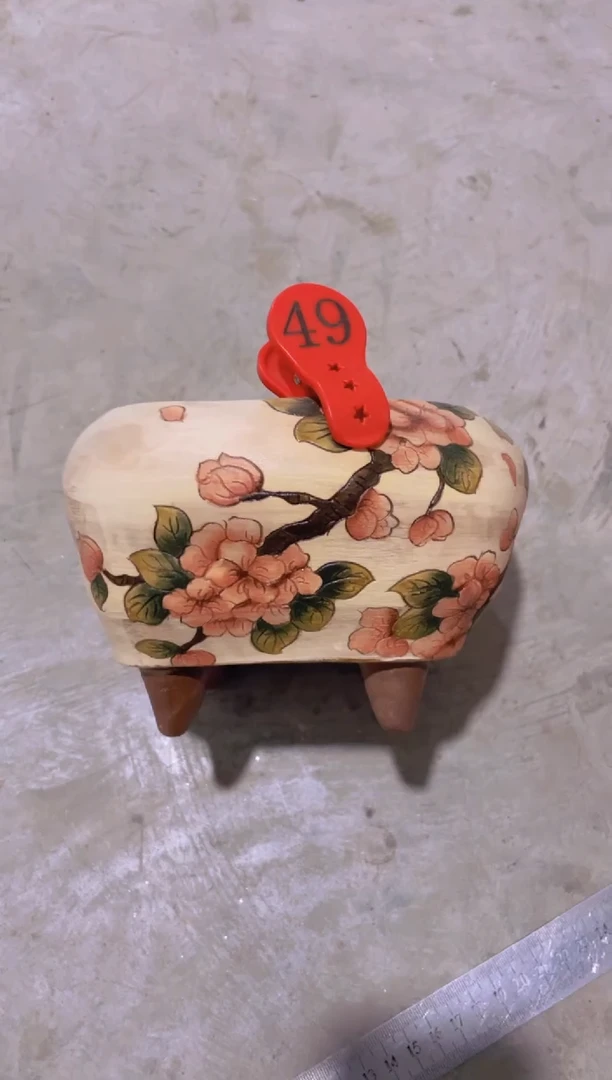 摆件忆****)49陶花岛花盆罐—手工痕迹默认，大小会有1-2公分误差