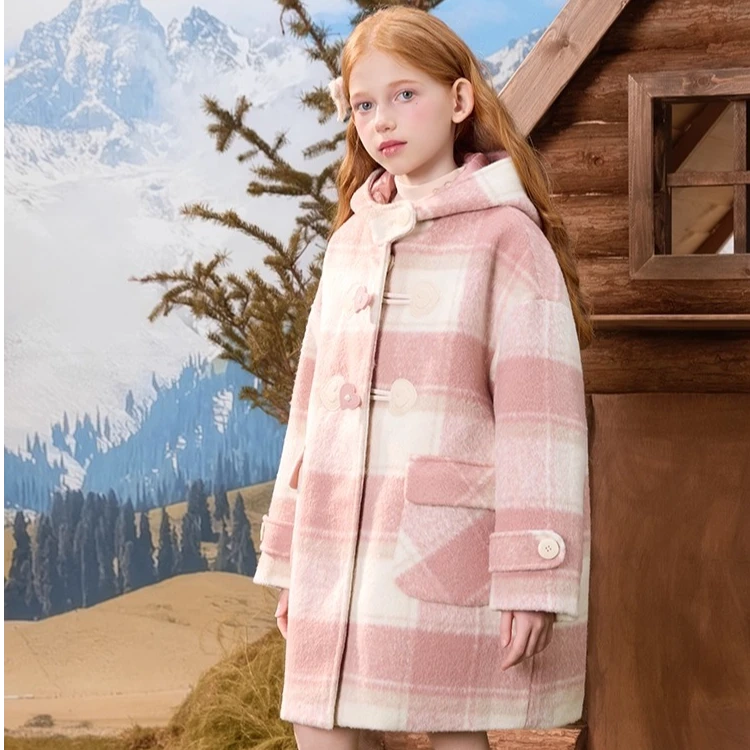 （抖音商城）女童加厚呢子大衣2025秋冬新款中长款外套儿童4001