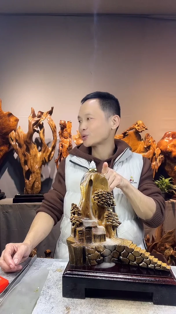 金丝楠浩**尚小叶桢楠随行摆件79