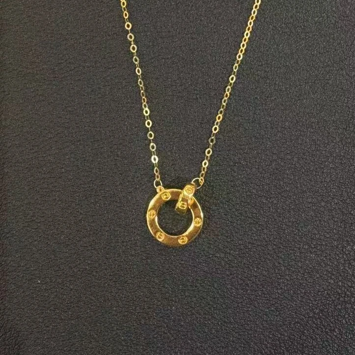 【WSS】 轻奢精致18k金环环相扣套链HJ088