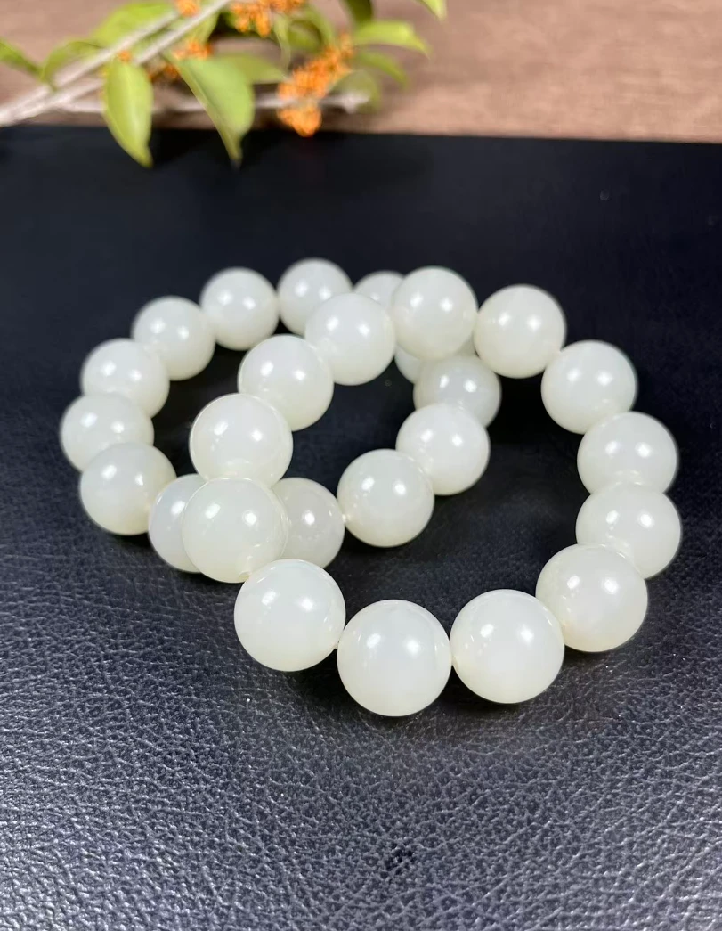 sc251和田玉新疆且末四号矿钢板料手串16mm多样性发一