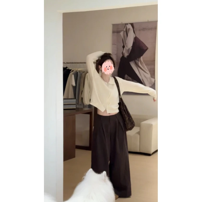 【奶糕】秋季新款休闲简约显瘦基础百搭针织上衣（冷水手洗平铺晾晒）