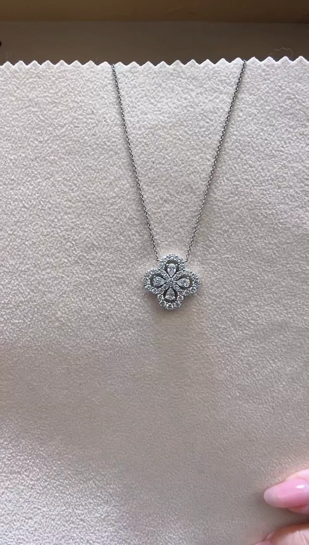 铂Pt950镶嵌项链实验室培育钻石珀金lp项链k白