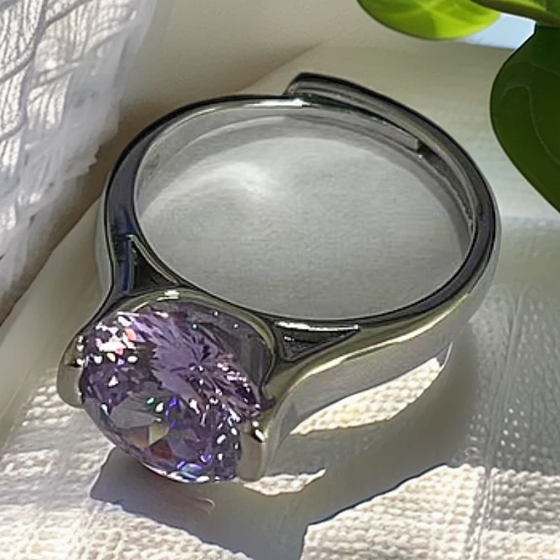 【清梧云初】  经典百搭设计紫戒指AW1032