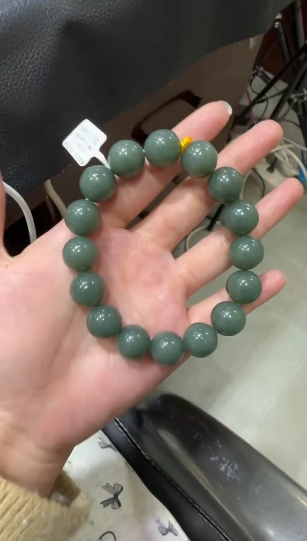 未镶嵌手串和田玉且末蓝卡14手串（产地直发）