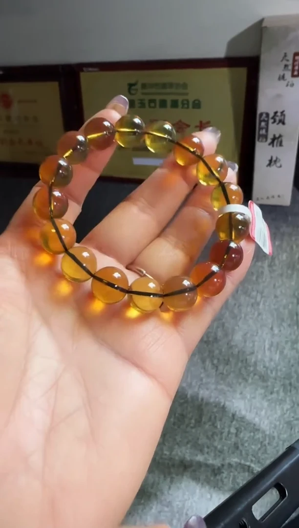 手串琥珀未镶嵌#18缅甸琥珀手串11mm